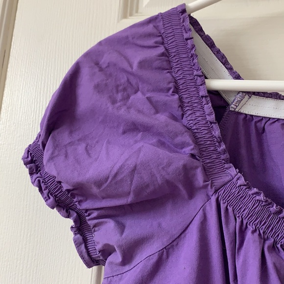 🌷3 for$25🌷Smart Set, US S, Purple Pleated Shirred Cap Sleeve Sweetheart Top - Picture 5 of 9